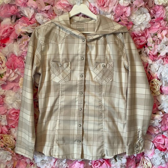 Mountain Hardwear Plaid Hooded Top Sz 10 - Picture 1 of 6